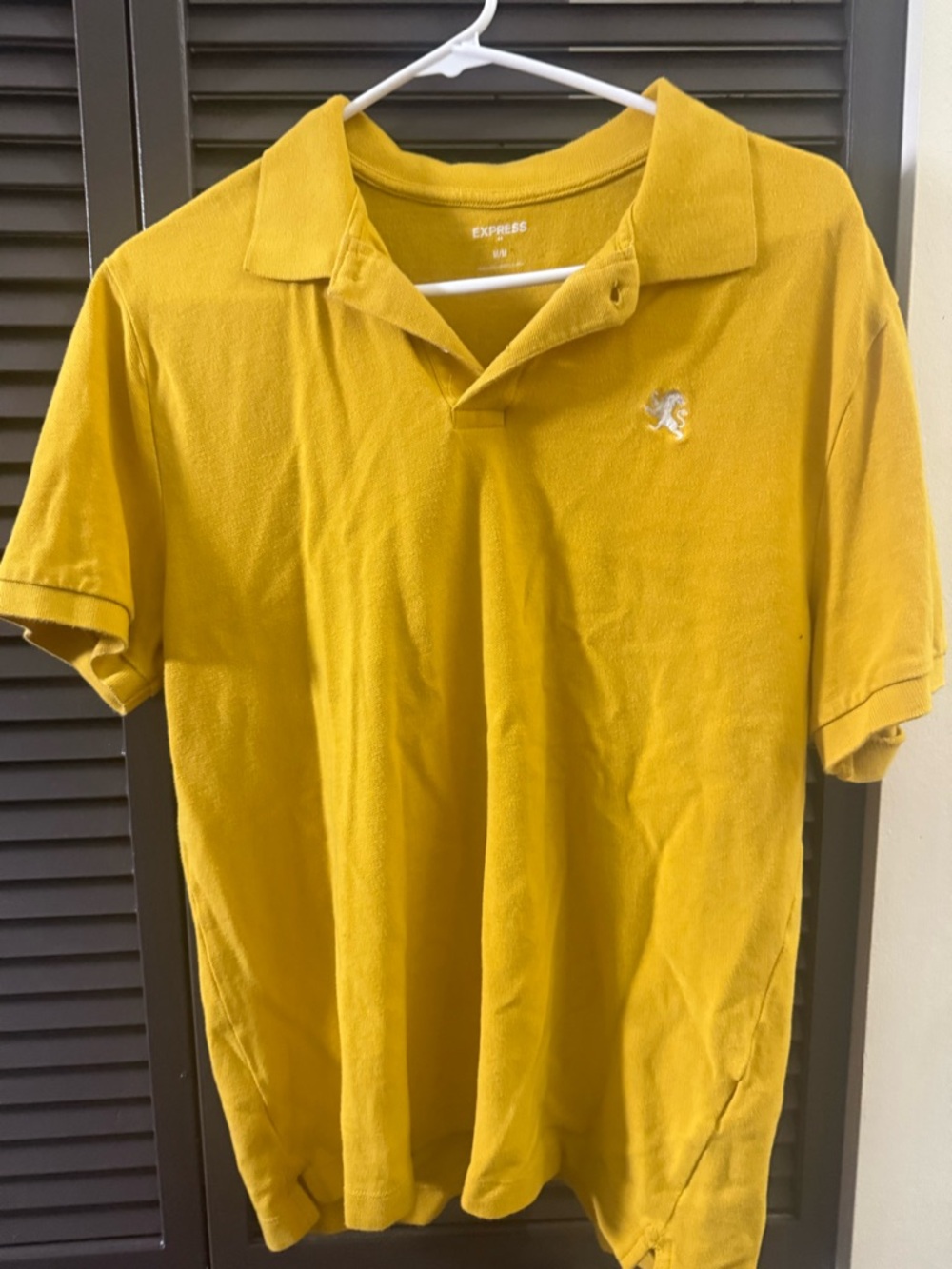 Express Men’s Mustard Yellow Polo Shirt